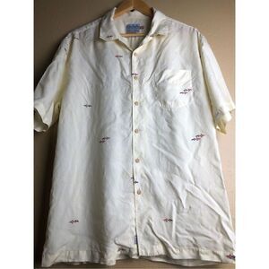Quiksilver Edition Men's Comfort Fit Casual With Print fish Shirt Size L Short S